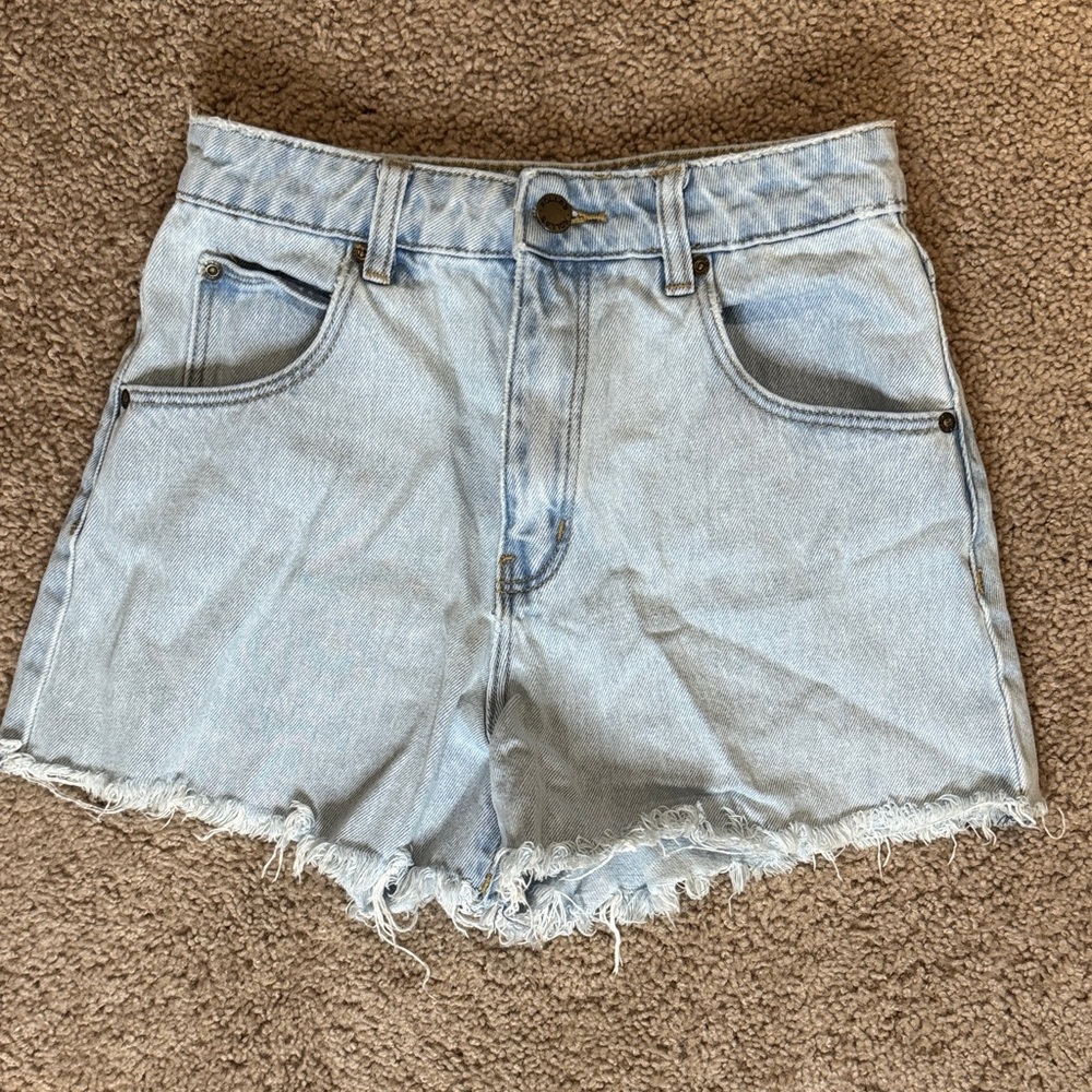 ROLLA'S Light Blue Frayed Hem Jean Shorts